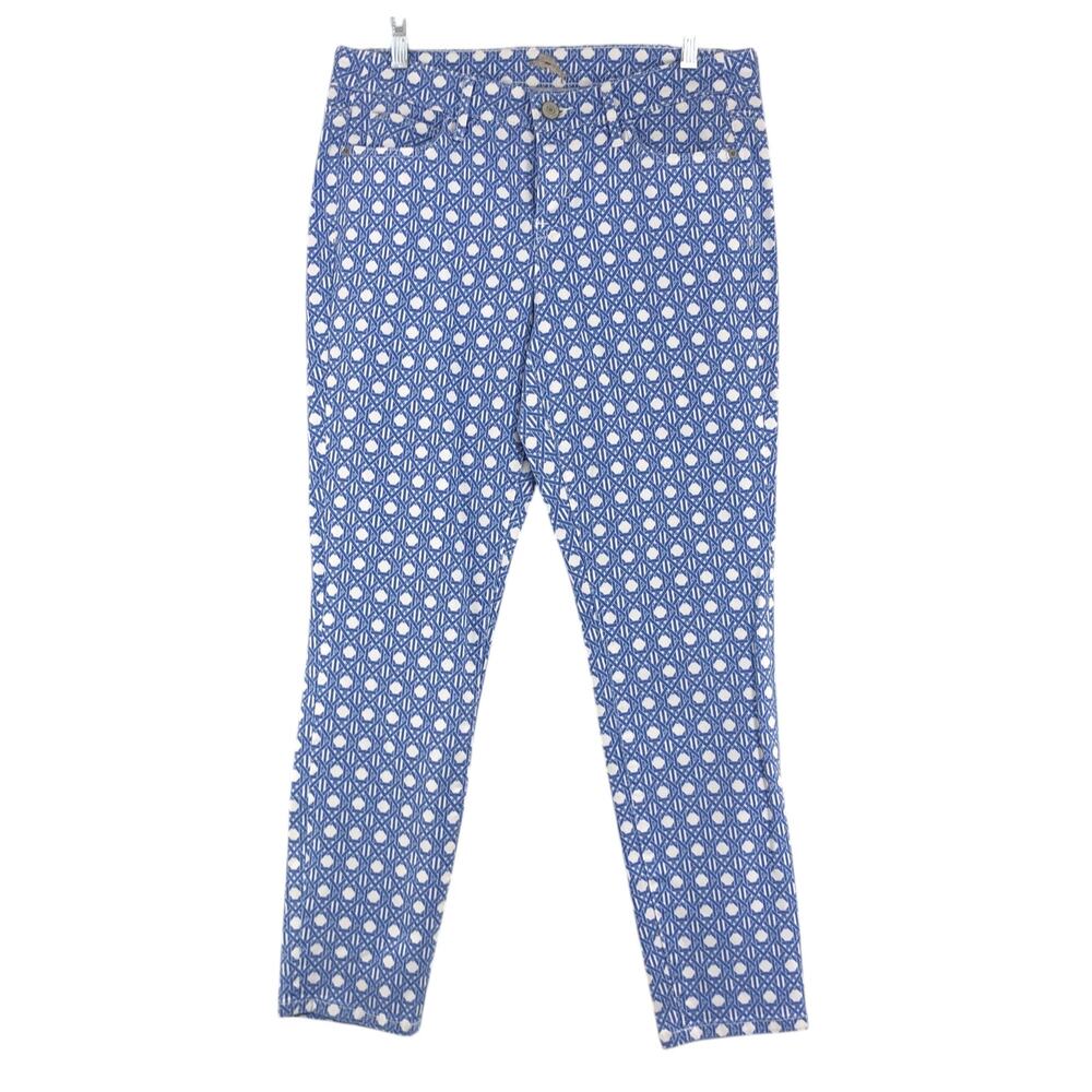 Tommy Bahama Womens Size 30x28 Cataline Caning Skinny Ankle Jeans Geometric Blue